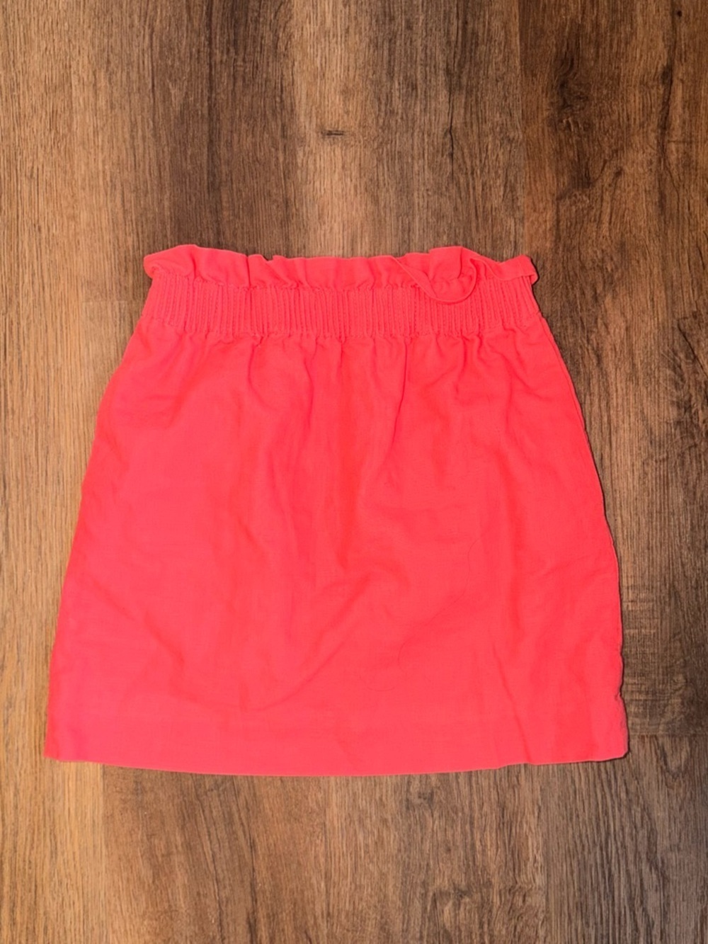 J. Crew Bright Coral Elastic-Waist Mini Skirt